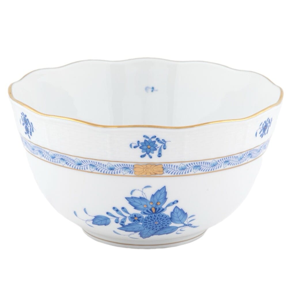 Herend Chinese Bouquet Round Bowl Dinnerware Herend Blue 