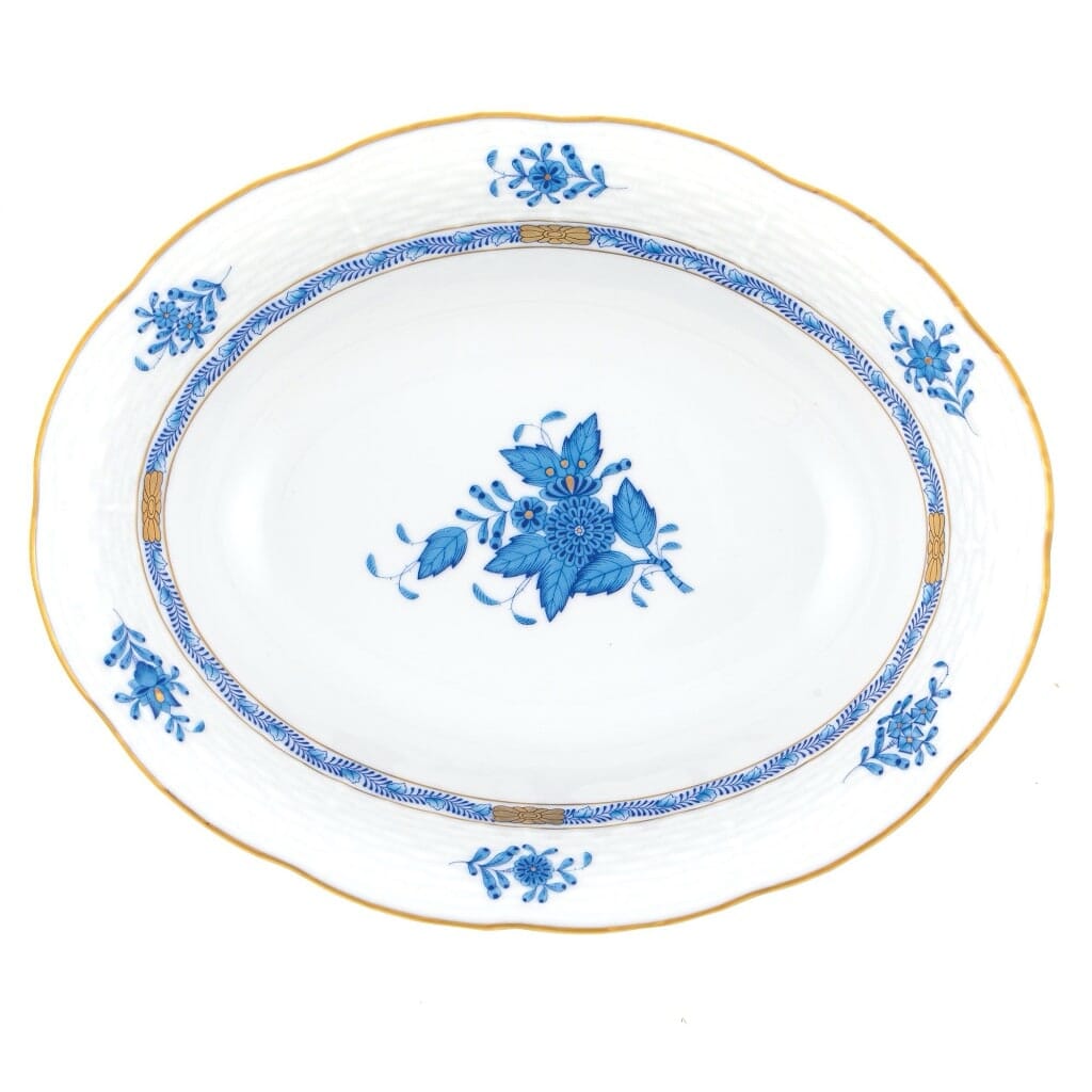 Herend Chinese Bouquet Oval Vegetable Dish Dinnerware Herend Blue 
