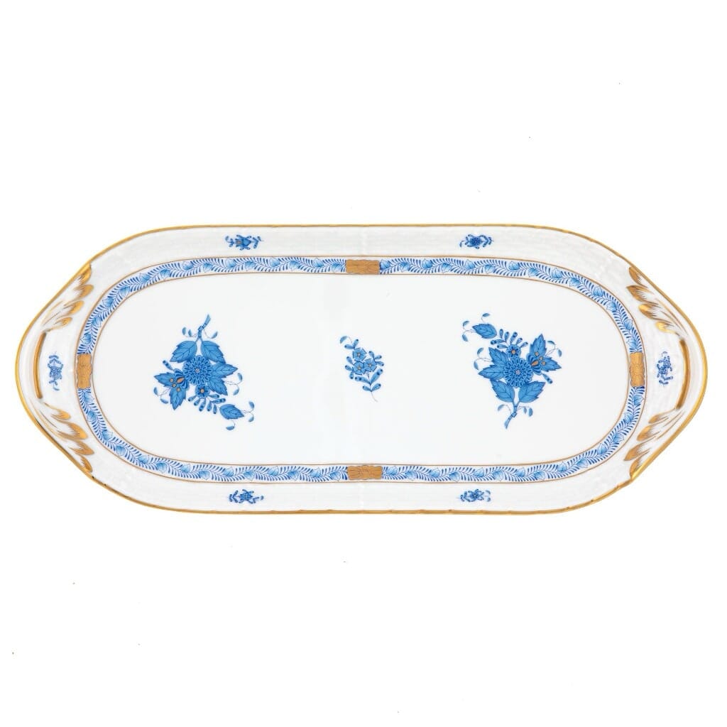 Herend Chinese Bouquet Sandwich Tray Trays Herend Blue 