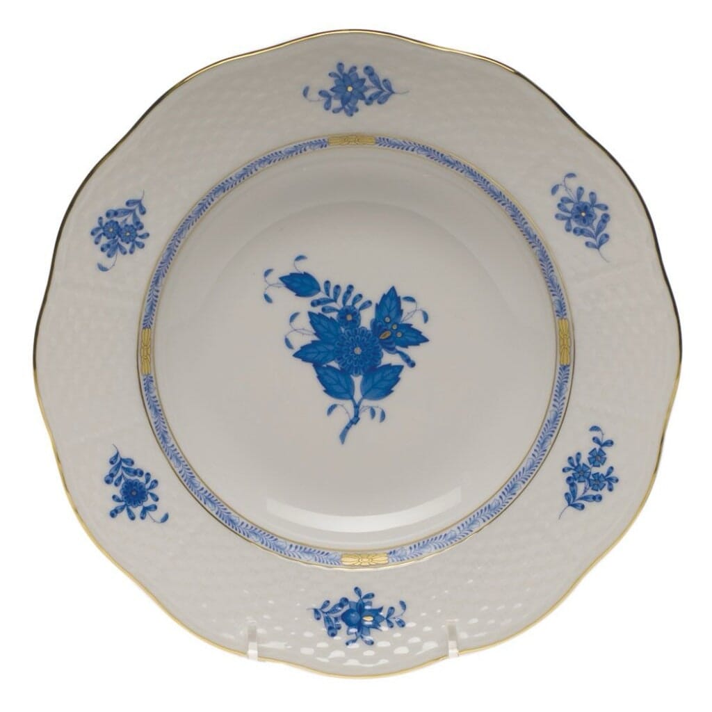 Herend Chinese Bouquet Rim Soup Plate Dinnerware Herend Blue 