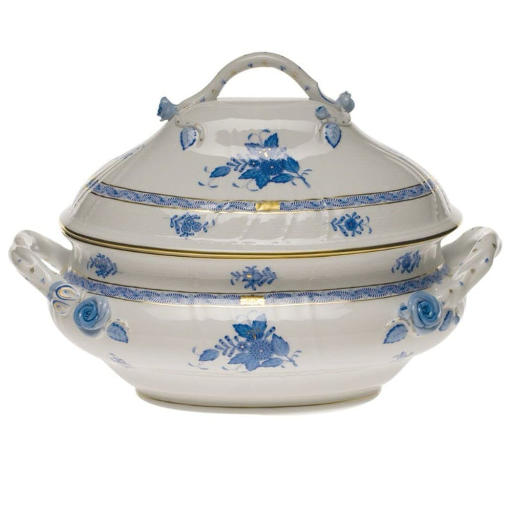 Herend Chinese Bouquet Tureen With Branch Handles Dinnerware Herend Blue 