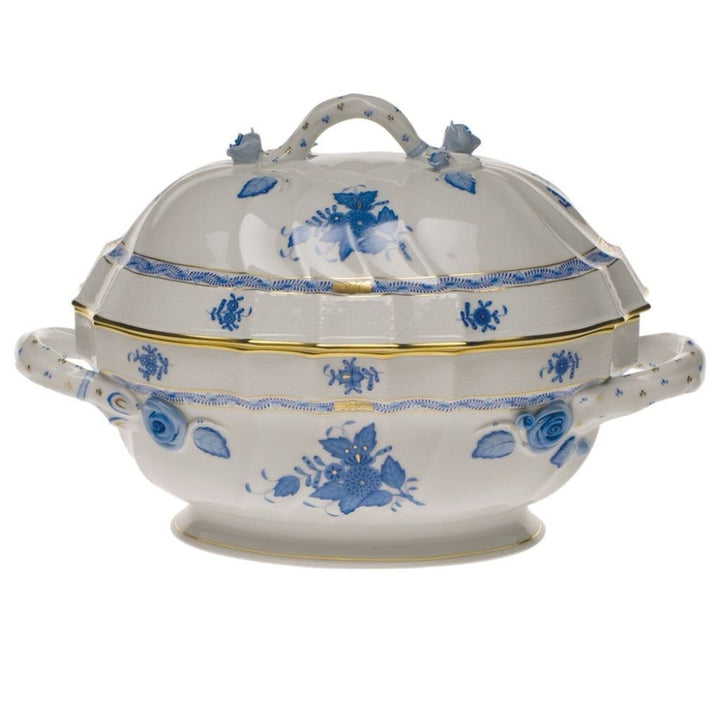 Herend Chinese Bouquet Tureen With Branch Dinnerware Herend Blue 