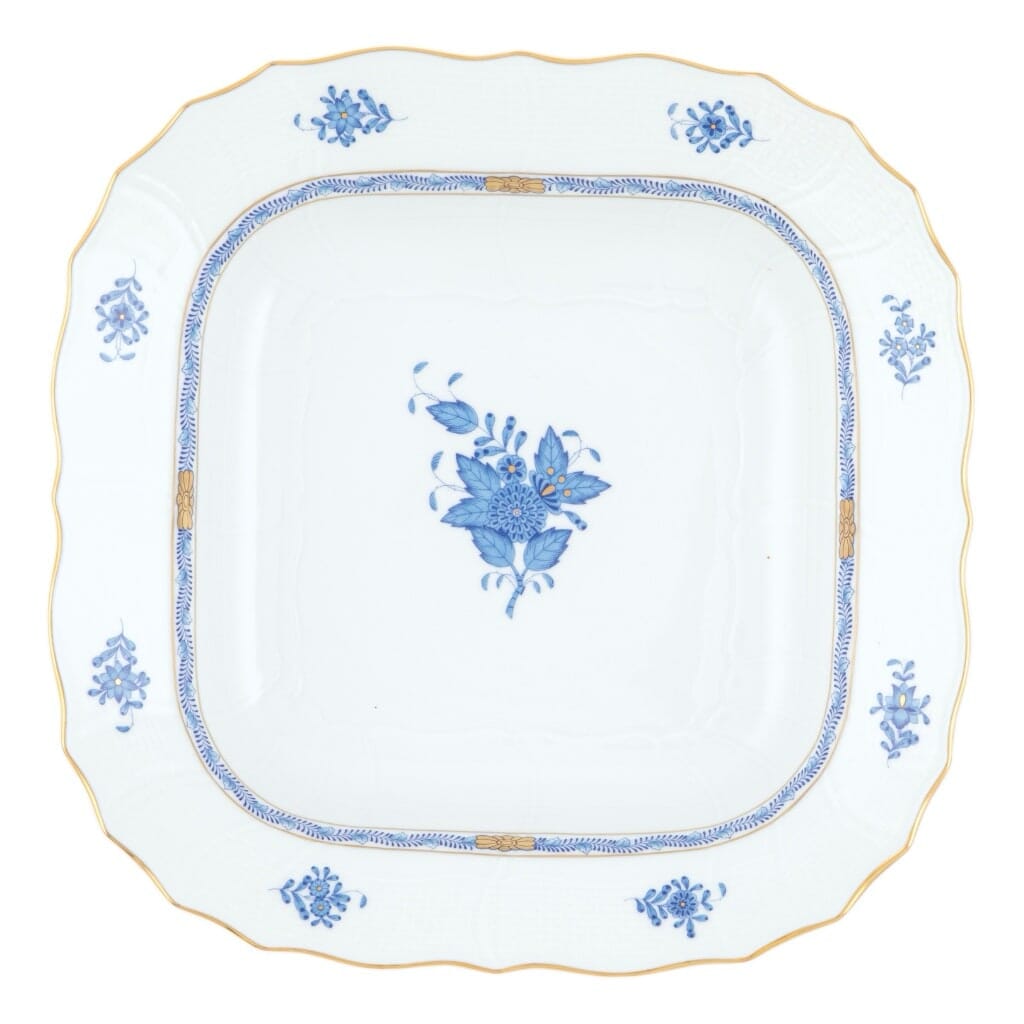 Herend Chinese Bouquet Square Fruit Dish Dinnerware Herend Blue 