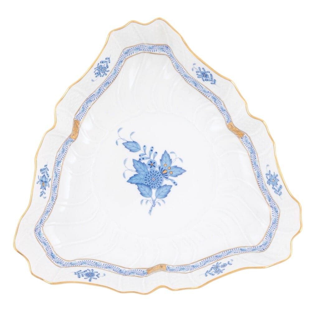 Herend Chinese Bouquet Triangle Dish Dinnerware Herend Blue 