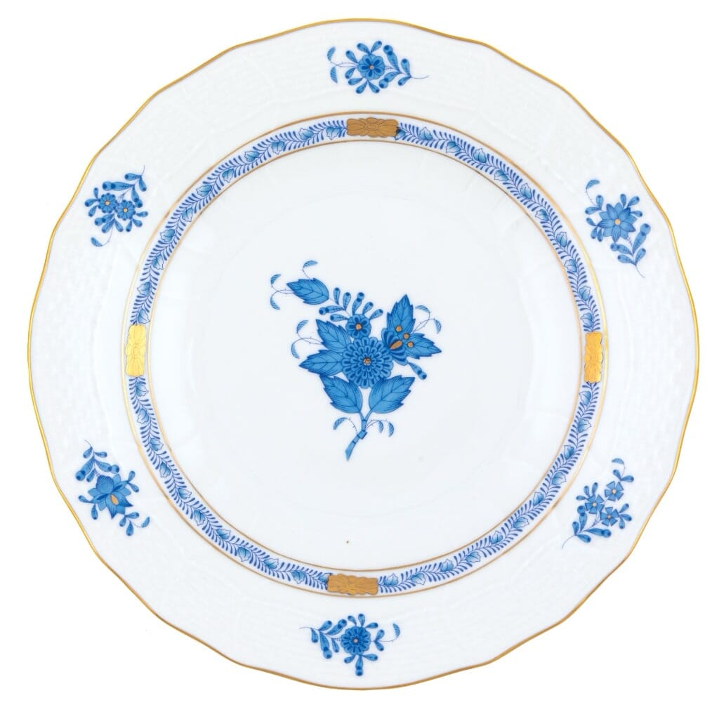Herend Chinese Bouquet Dessert Plate Dinnerware Herend Blue 