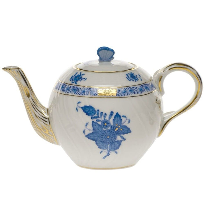 Herend Chinese Bouquet Tea Pot With Butterfly Dinnerware Herend Blue 