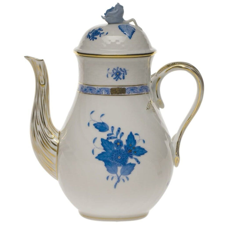 Herend Chinese Bouquet Coffee Pot With Rose Dinnerware Herend Blue 