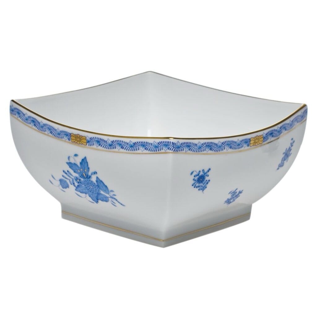 Herend Chinese Bouquet Large Square Bowl Dinnerware Herend Blue 