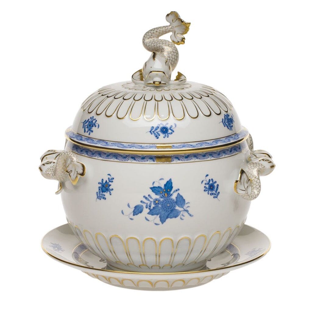 Herend Chinese Bouquet Tureen And Platter Dinnerware Herend Blue 