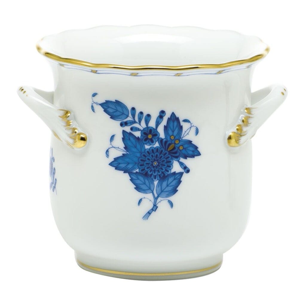 Herend Chinese Bouquet Mini Cachepot With Handles Dinnerware Herend Blue 