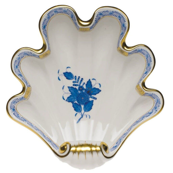 Herend Chinese Bouquet Large Shell Dish Dinnerware Herend Blue 