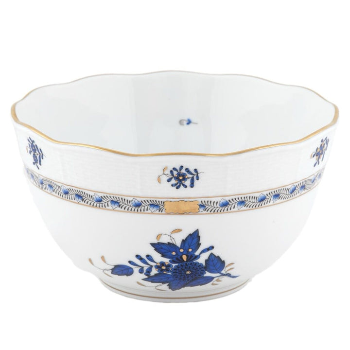 Herend Chinese Bouquet Round Bowl Dinnerware Herend Black Sapphire 