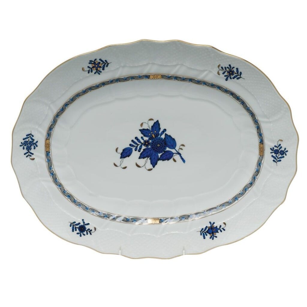 Herend Chinese Bouquet Platter Platters Herend Black Sapphire 