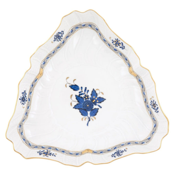 Herend Chinese Bouquet Triangle Dish Dinnerware Herend Black Sapphire 