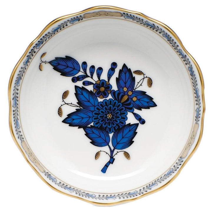 Herend Chinese Bouquet Mini Scalloped Dish Dinnerware Herend Black Sapphire 