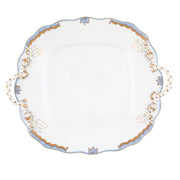 Herend Princess Victoria Square Cake Plate With Handles Dinnerware Herend Light Blue 