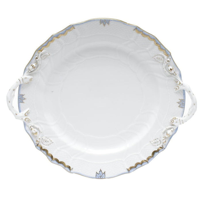 Herend Princess Victoria Chop Plate With Handles Dinnerware Herend Light Blue 