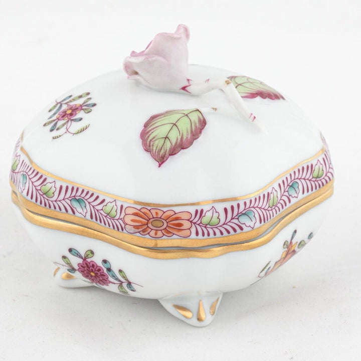 Herend Chinese Bouquet Covered Bonbon With Rose Dinnerware Herend 