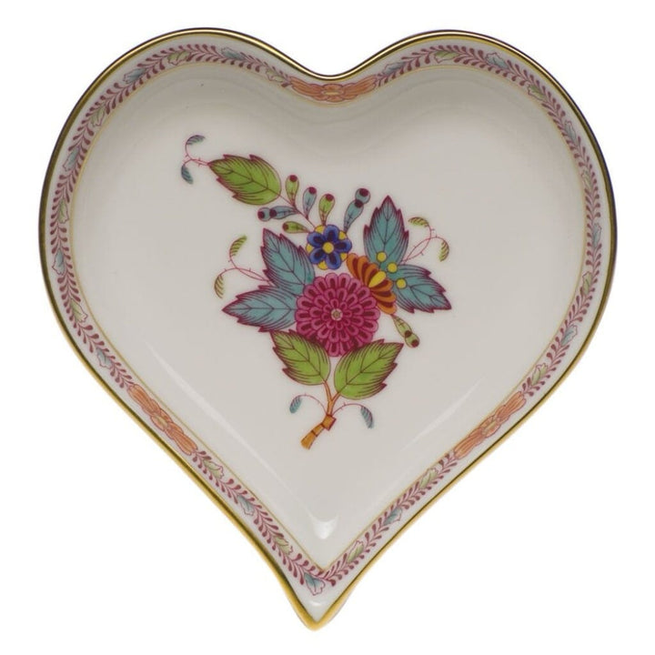 Herend Chinese Bouquet Small Heart Tray Trays Herend Multicolor 