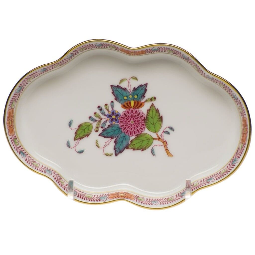 Herend Chinese Bouquet Small Scalloped Tray Trays Herend Multicolor 