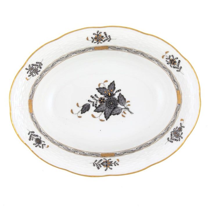 Herend Chinese Bouquet Oval Vegetable Dish Dinnerware Herend Black 
