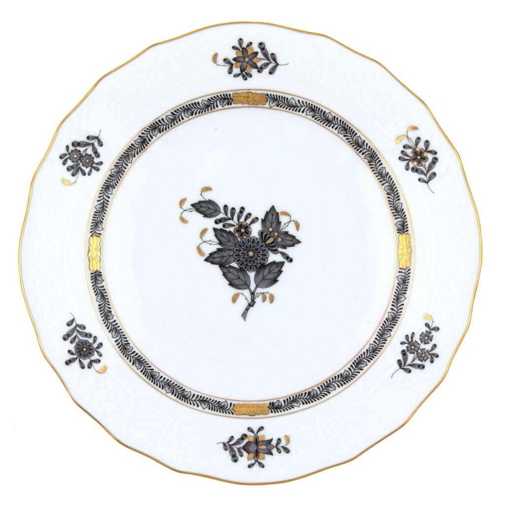 Herend Chinese Bouquet Dessert Plate Dinnerware Herend Black 