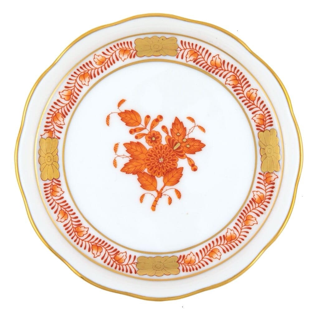 Herend Chinese Bouquet Coaster Dinnerware Herend Rust 