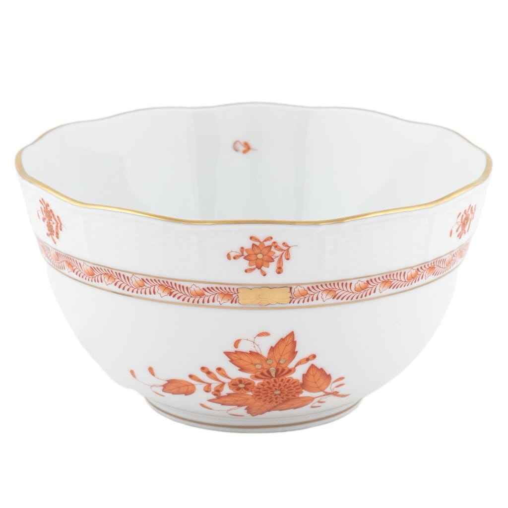 Herend Chinese Bouquet Round Bowl Dinnerware Herend Rust 