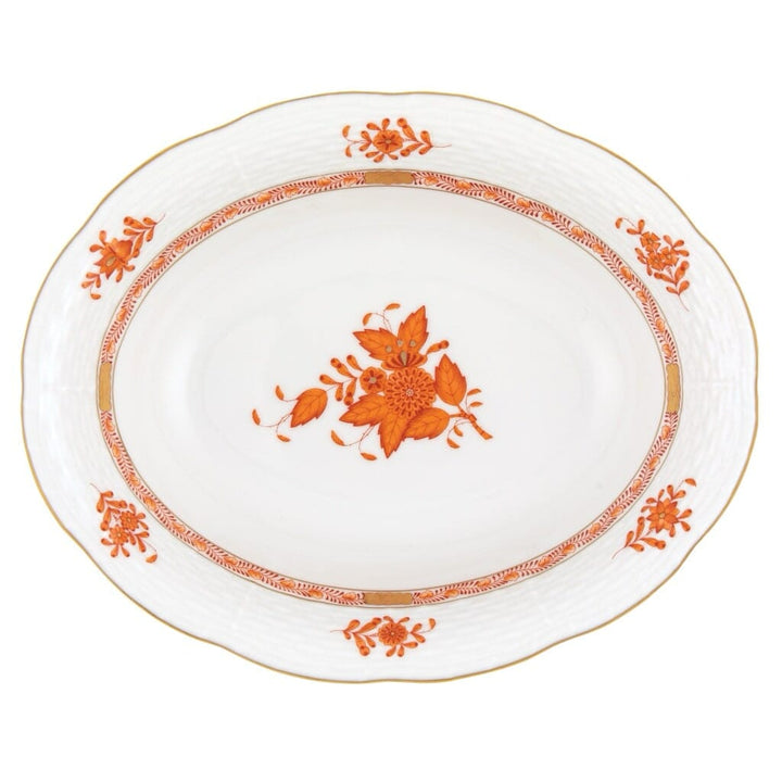 Herend Chinese Bouquet Oval Vegetable Dish Dinnerware Herend Rust 