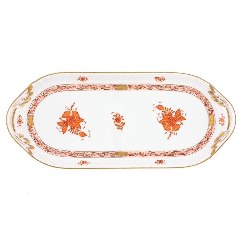 Herend Chinese Bouquet Sandwich Tray Trays Herend Rust 