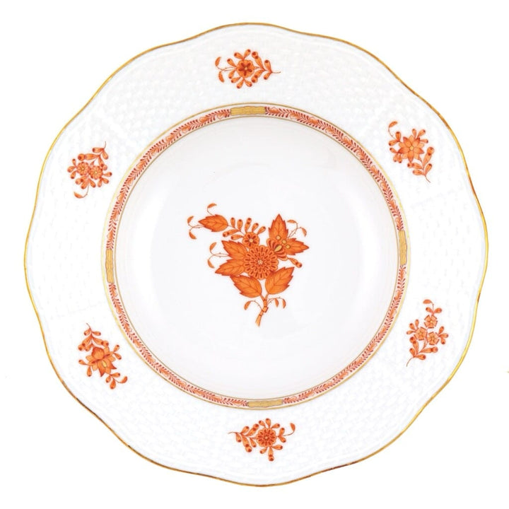 Herend Chinese Bouquet Rim Soup Plate Dinnerware Herend Rust 