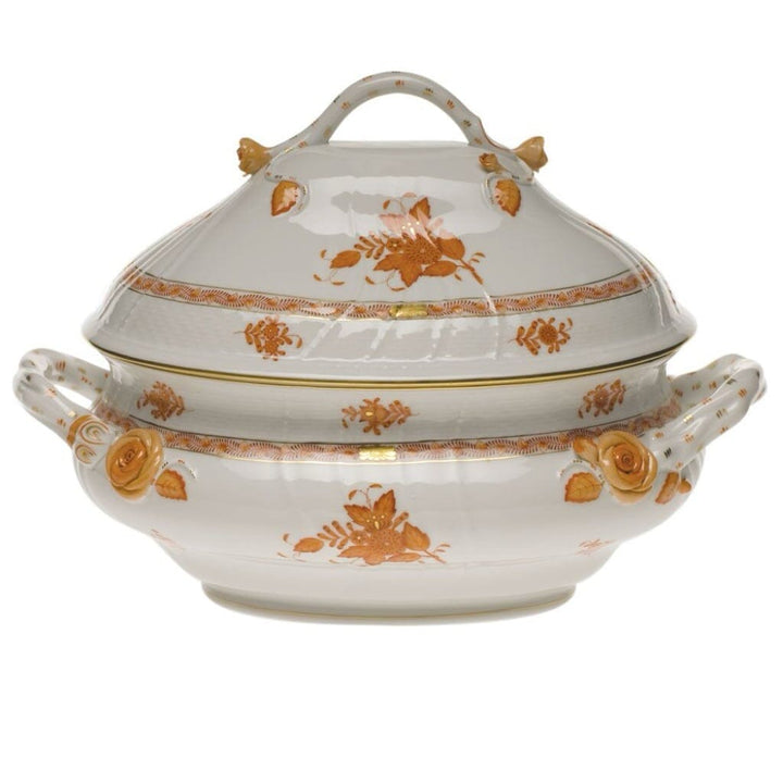 Herend Chinese Bouquet Tureen With Branch Handles Dinnerware Herend Rust 