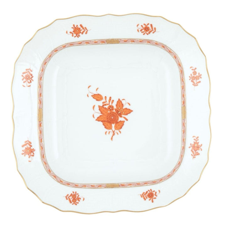 Herend Chinese Bouquet Square Fruit Dish Dinnerware Herend Rust 