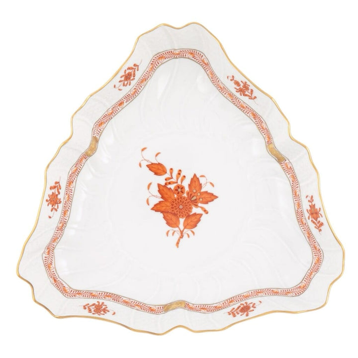 Herend Chinese Bouquet Triangle Dish Dinnerware Herend Rust 