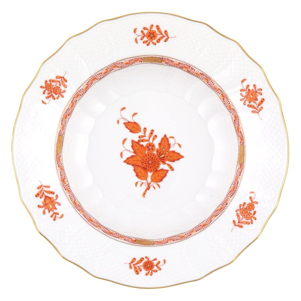 Herend Chinese Bouquet Rim Soup Dinnerware Herend Rust 