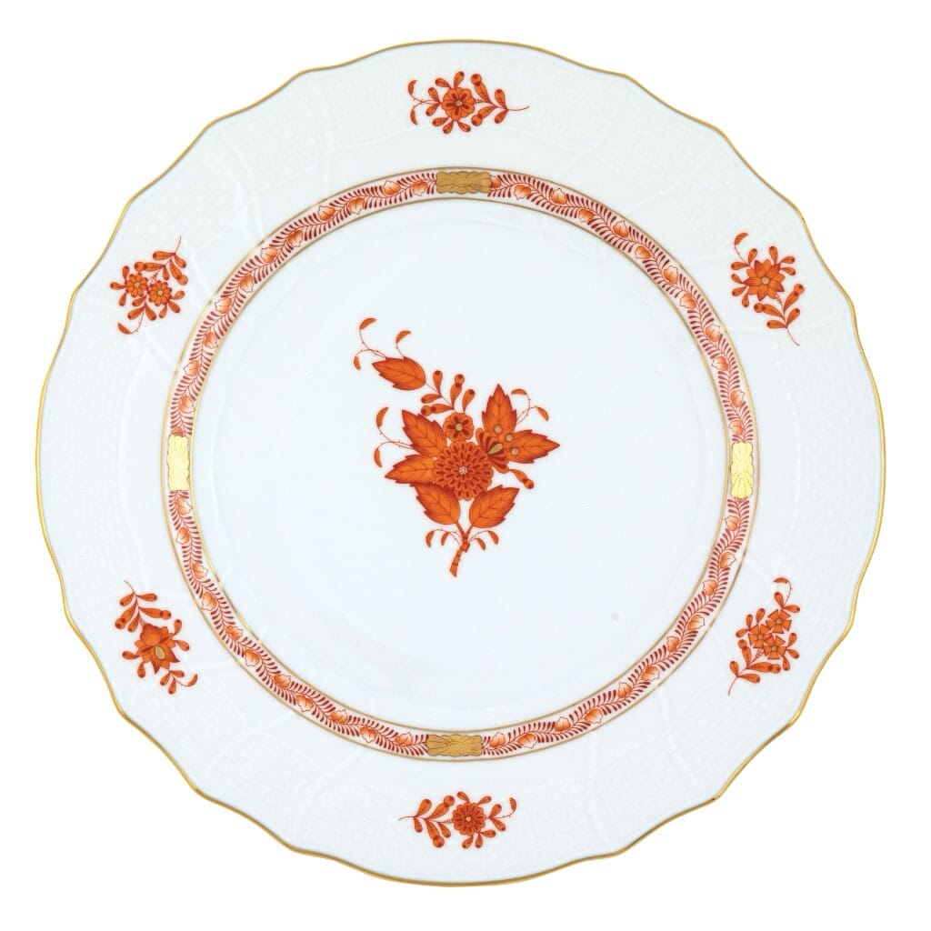Herend Chinese Bouquet Dinner Plate Dinnerware Herend Rust 