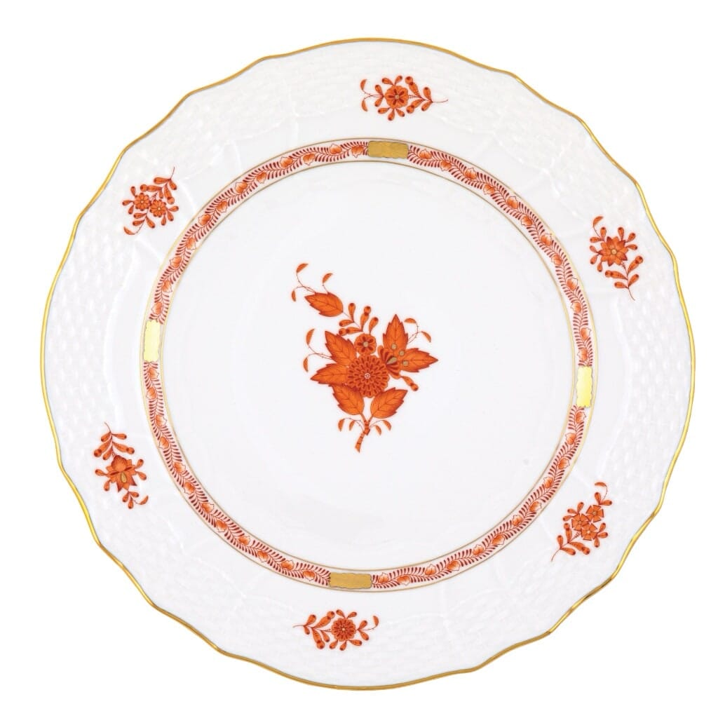 Herend Chinese Bouquet Service Plate Dinnerware Herend Rust 