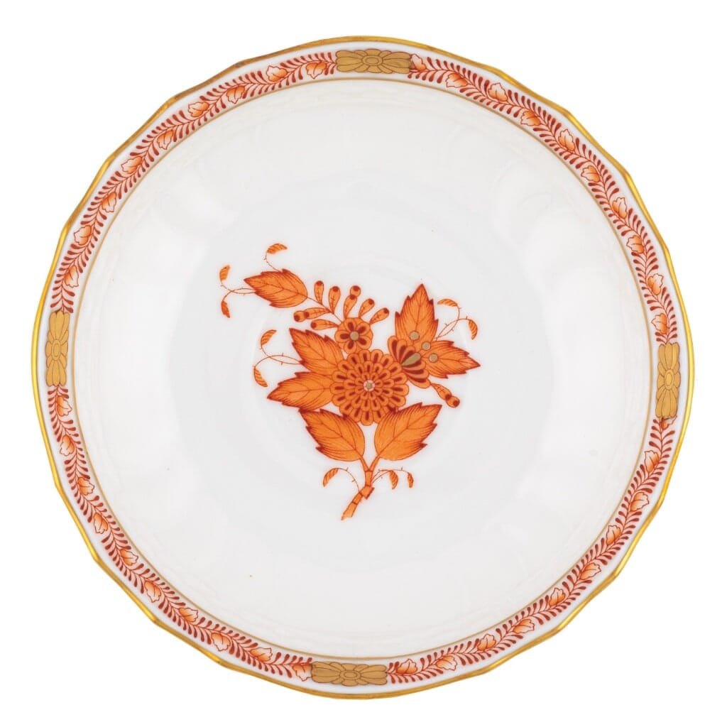 Herend Chinese Bouquet Canton Saucer Dinnerware Herend Rust 