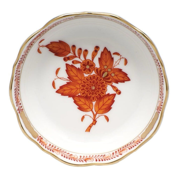 Herend Chinese Bouquet Mini Scalloped Dish Dinnerware Herend Rust 