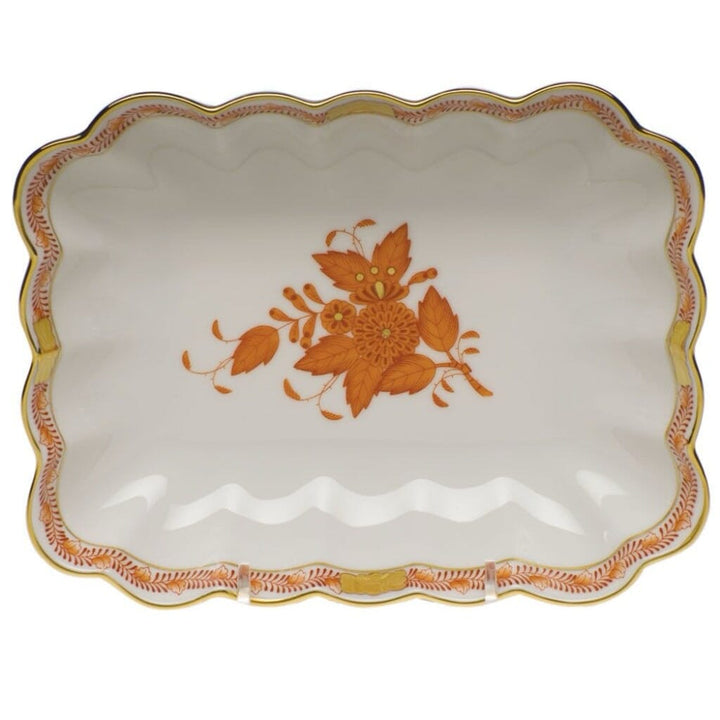 Herend Chinese Bouquet Oblong Dish Dinnerware Herend Rust 