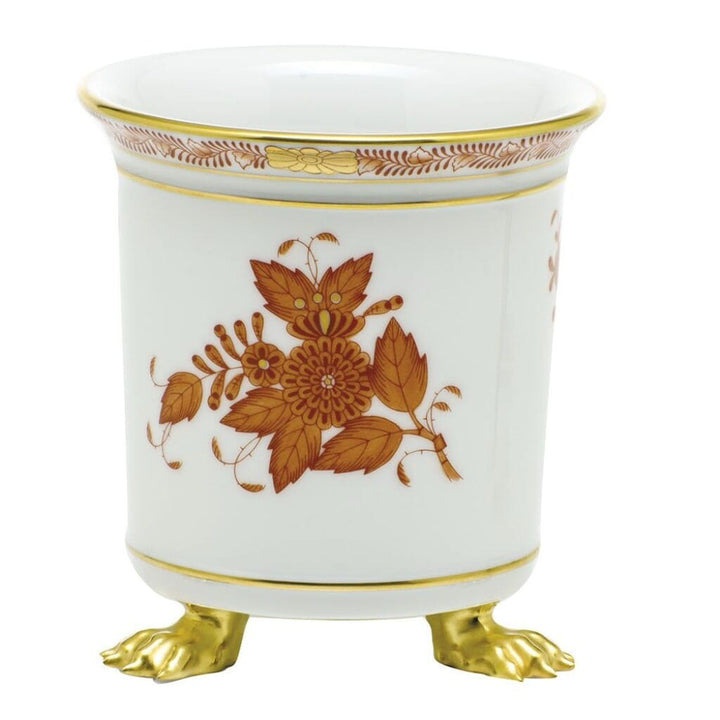 Herend Chinese Bouquet Mini Cachepot With Feet Dinnerware Herend Rust 