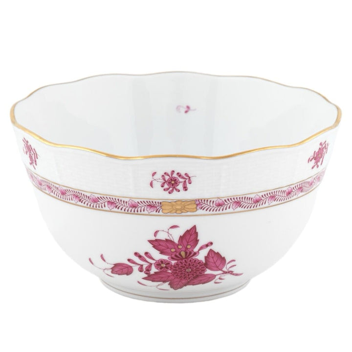 Herend Chinese Bouquet Round Bowl Dinnerware Herend Raspberry 