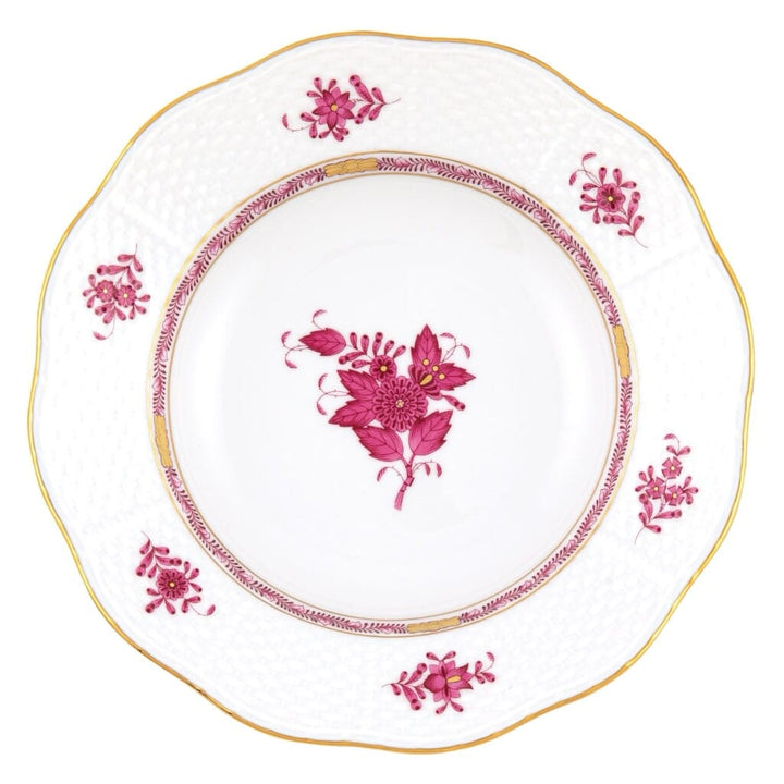 Herend Chinese Bouquet Rim Soup Plate Dinnerware Herend Raspberry 