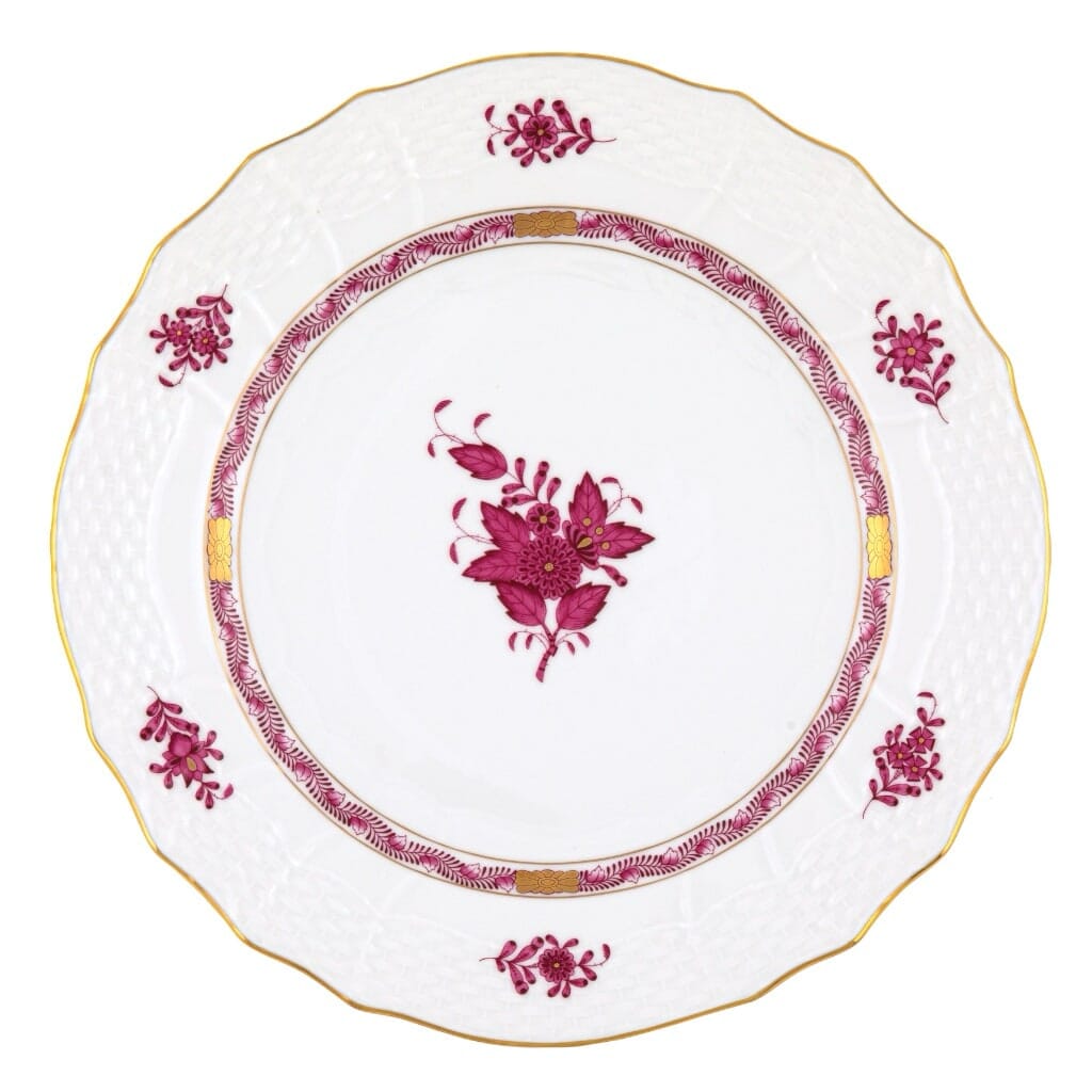 Herend Chinese Bouquet Service Plate Dinnerware Herend Raspberry 