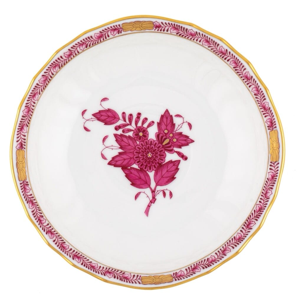 Herend Chinese Bouquet Canton Saucer Dinnerware Herend Raspberry 