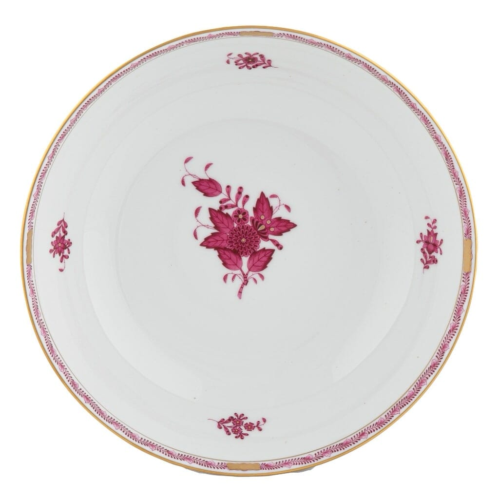 Herend Chinese Bouquet Medium Bowl Dinnerware Herend Raspberry 