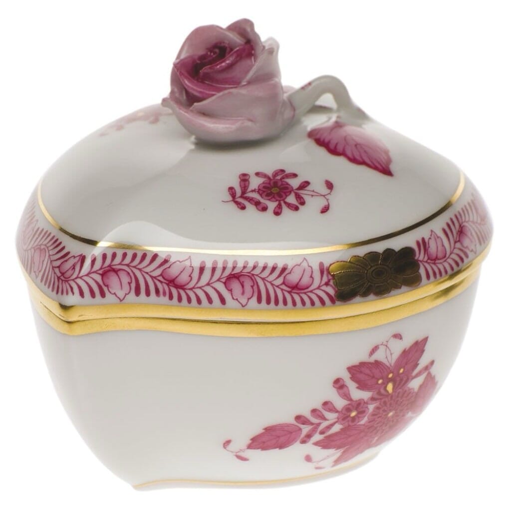 Herend Chinese Bouquet Heart Bonbon With Rose – Fine Decor Direct