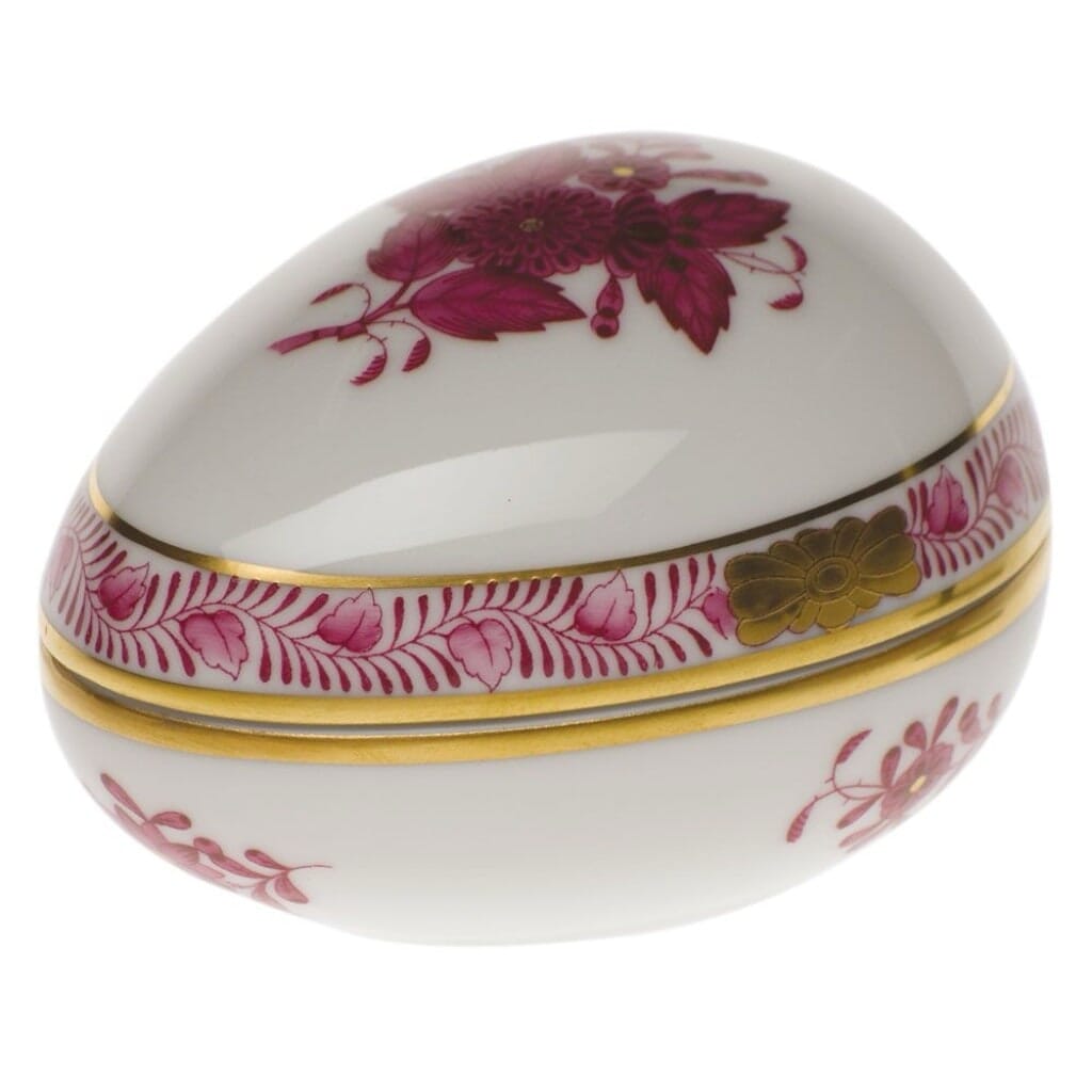 Herend Chinese Bouquet Egg Bonbon Dinnerware Herend Raspberry 