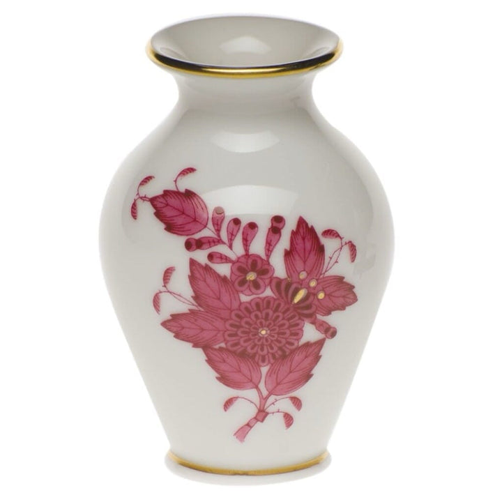 Herend Chinese Bouquet Small Bud Vase With Lip Vases Herend Raspberry 