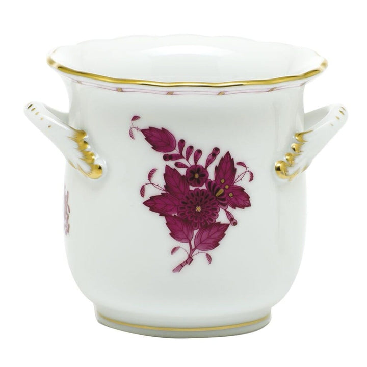 Herend Chinese Bouquet Mini Cachepot With Handles Dinnerware Herend Raspberry 
